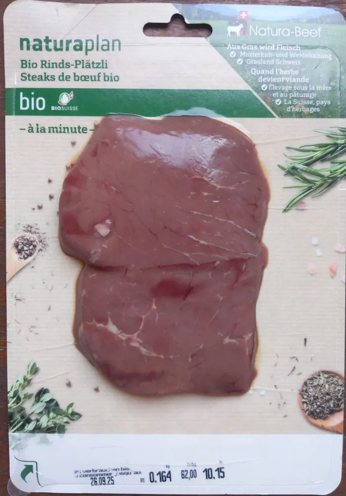 Steak de bœuf bio