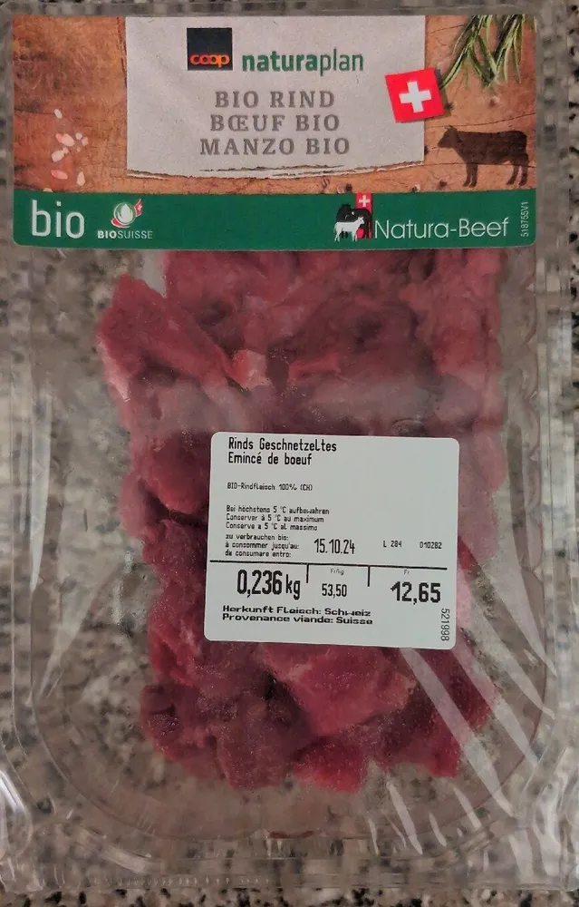 Rinds Geschnetzeltes Naturaplan