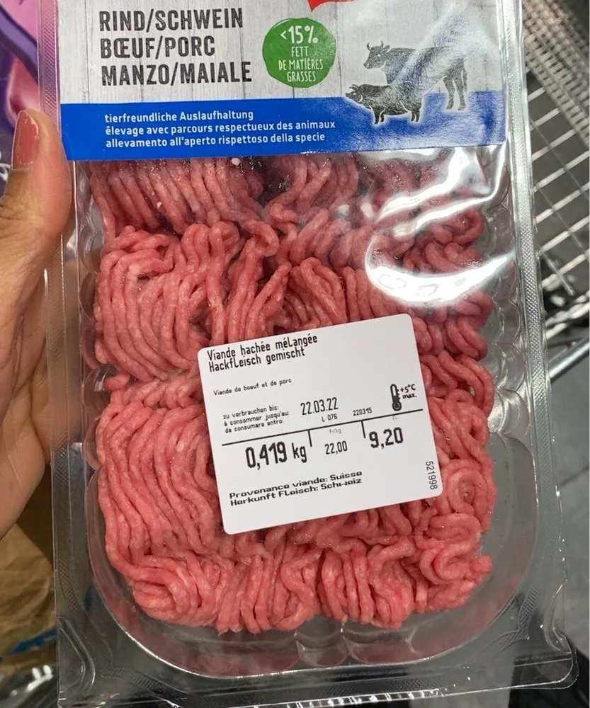 Boeuf porc  viande hachée
