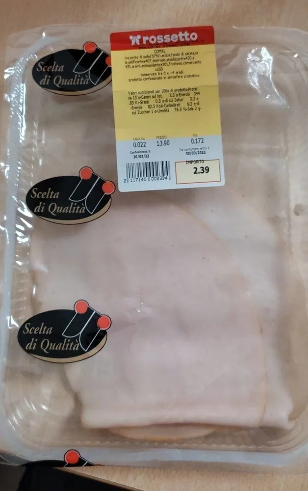 Pollo al forno affettato