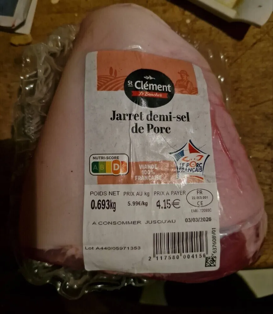 J'arrête demi-sel de Porc