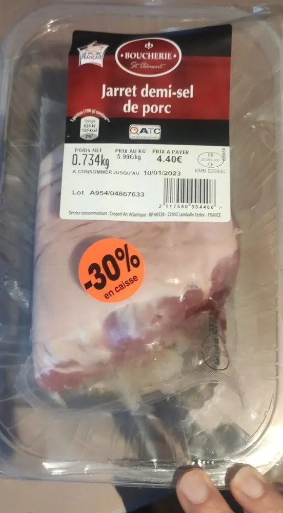 Jarret demi-sel de porc