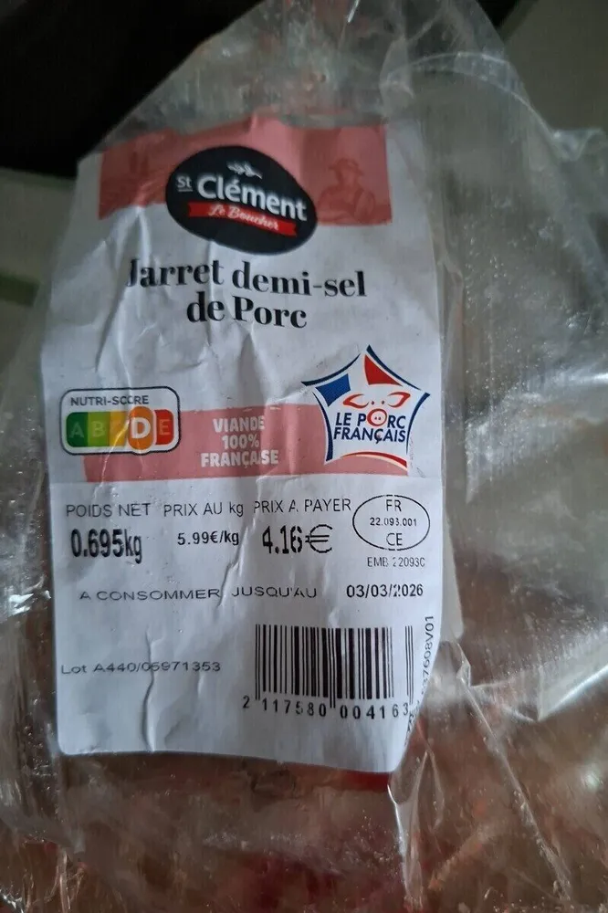 jarret demi sel de porc