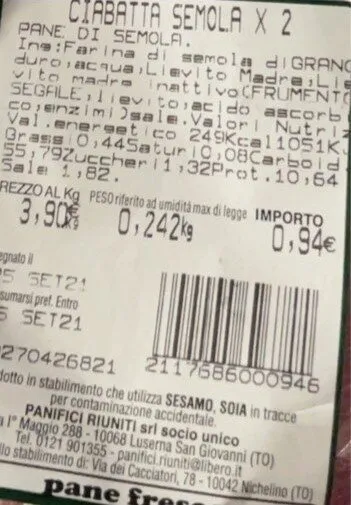 ciabatta semola