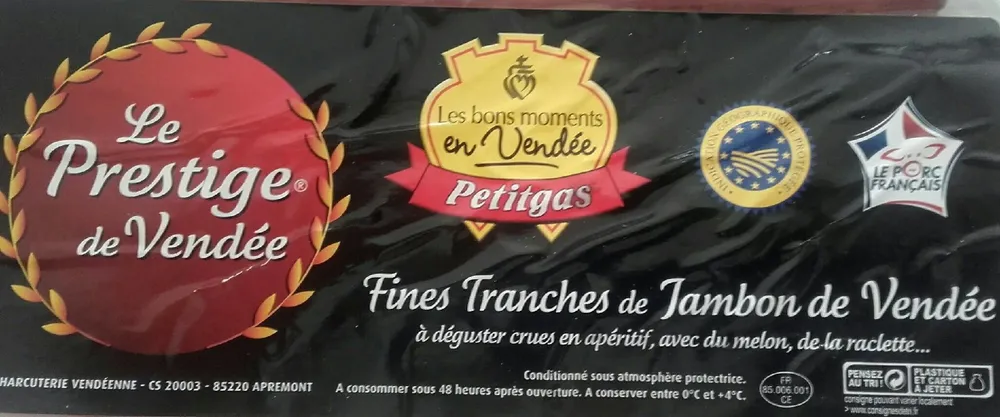 Fines tranches de jambon de Vendée