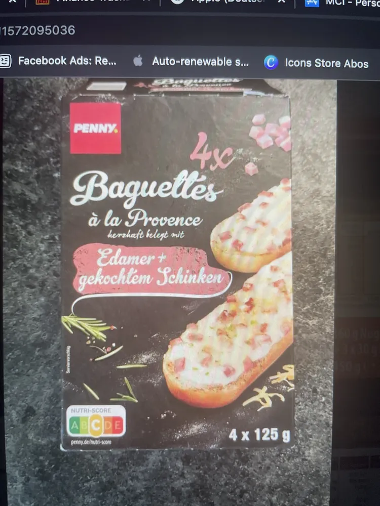 Baguette a la Provence Edamer + gekochter Schinken