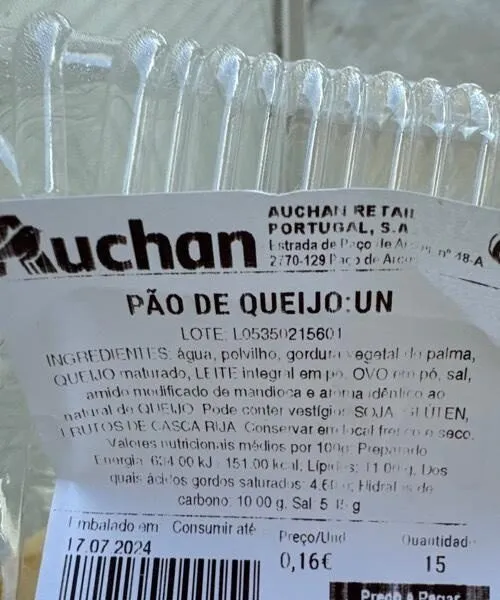 Pai de queijo Auchan