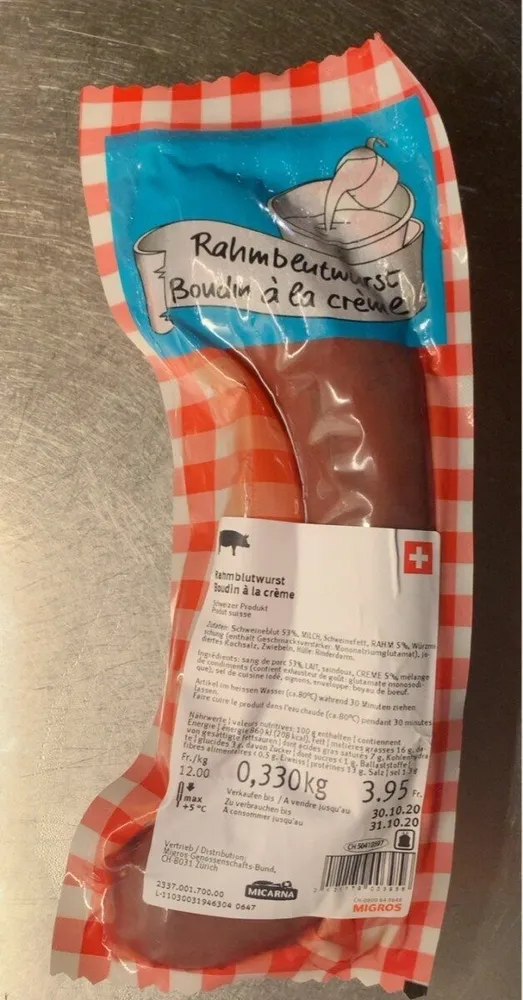 Boudin à la crème