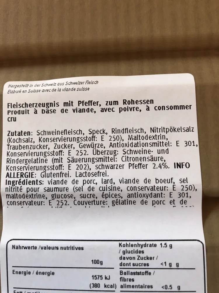 Salami au poivre