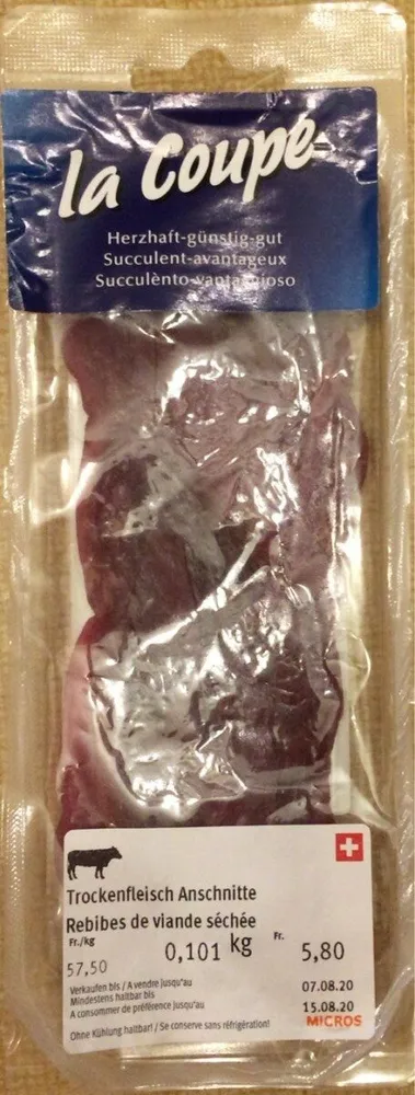 Rebibes de viande séchee