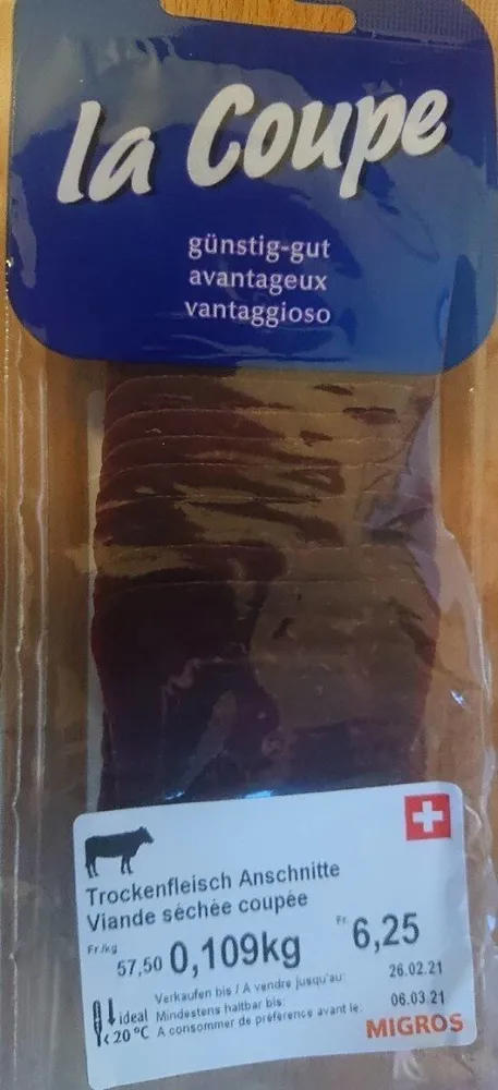 Trockenfleisch Anschnitte