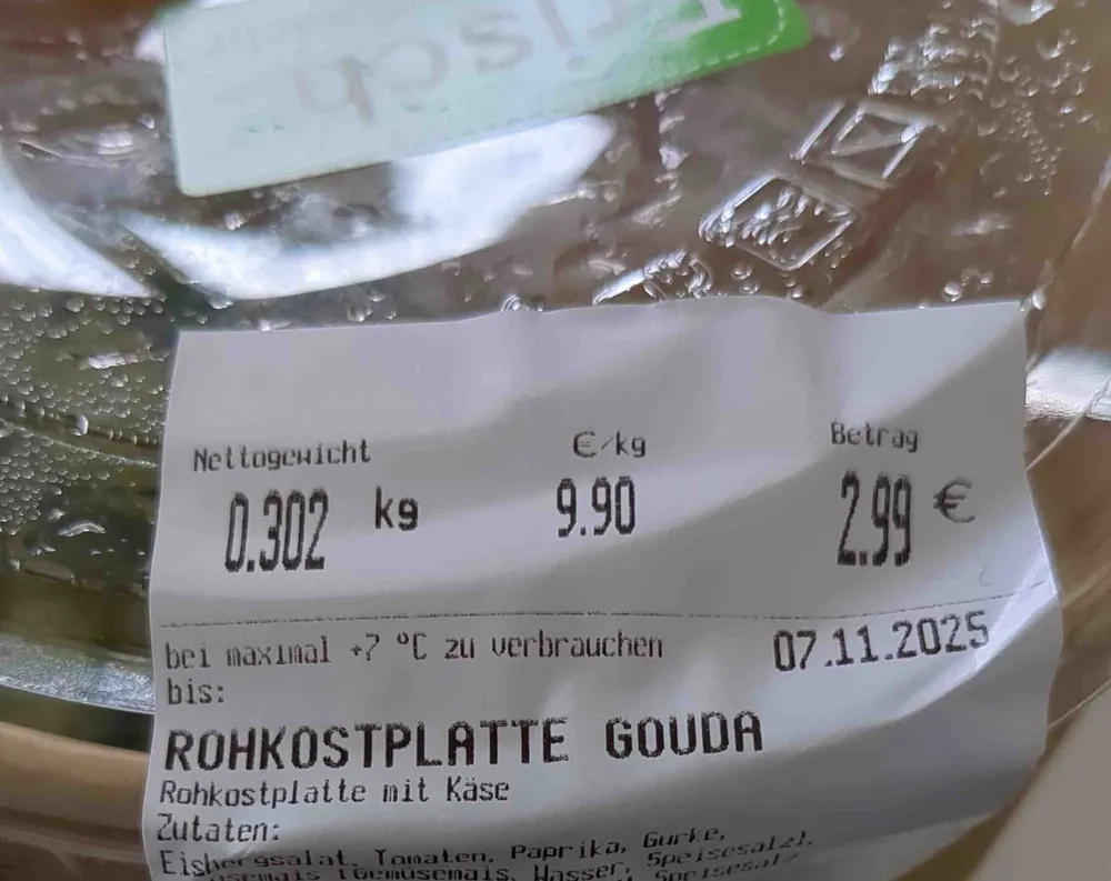 Rohkostplatte Gouda