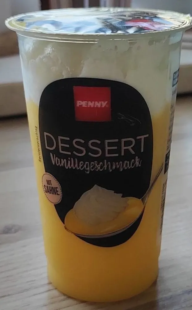 Dessert mit Sahne - Vanillegeschmack