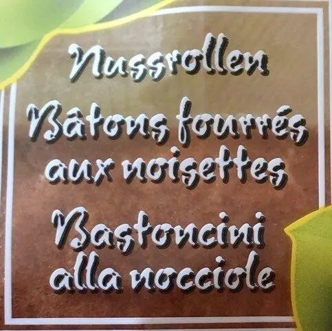 Bâtons fourrés aux noisettes