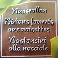 Bâtons fourrés aux noisettes