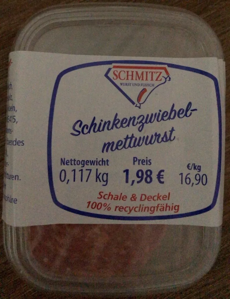 Schinkenzwiebelmettwurst