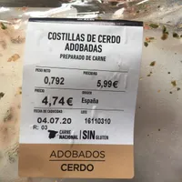 Costillas de cerdo adobadas