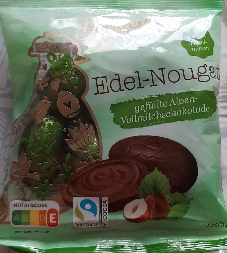 Edel-Nougat gefüllte Alpen-Vollmilchschokolade