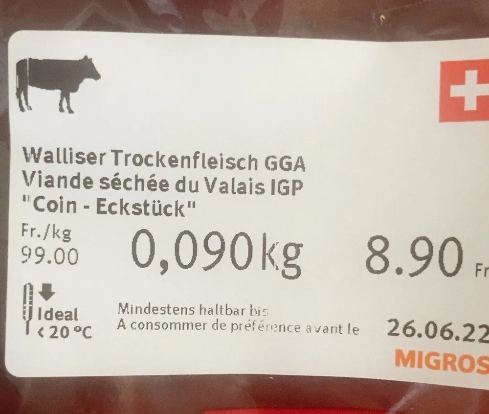 Viande séchée du valais IGP