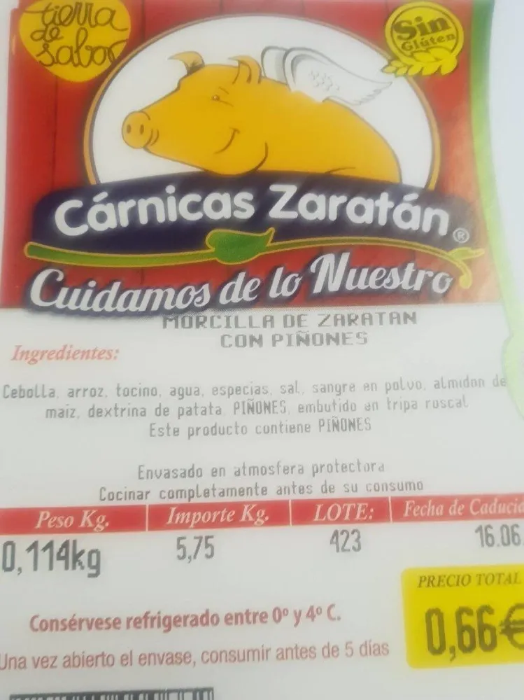 Morcilla de zaratan con Piñones