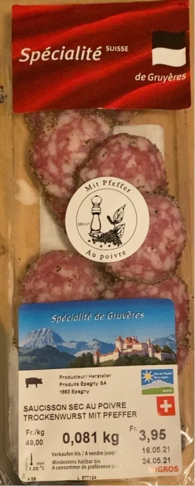 Saucisson sec au poivre