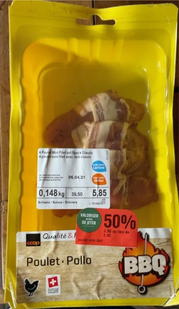 4 Poulet Mini Filet avec lard classic