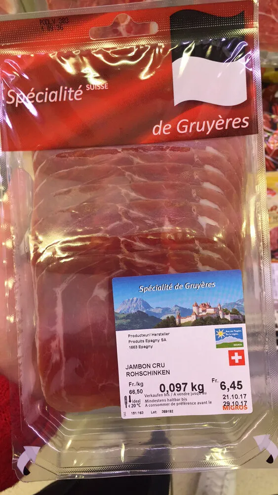 Spécialité de Gruyères Jambon cru