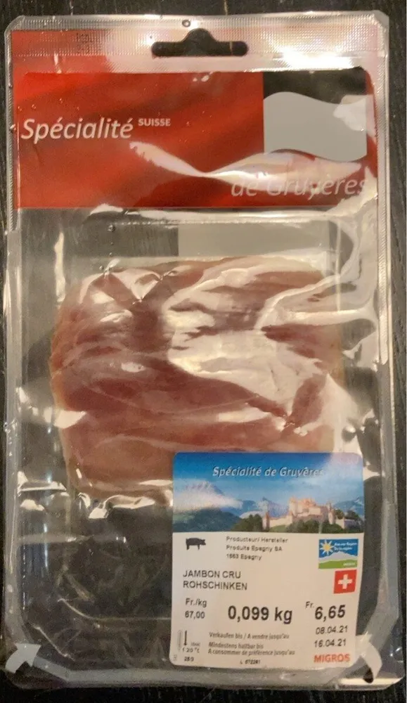 Jambon cru de Gruyères