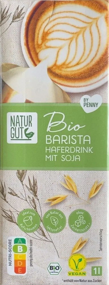 Bio barista haferdrink mit soja