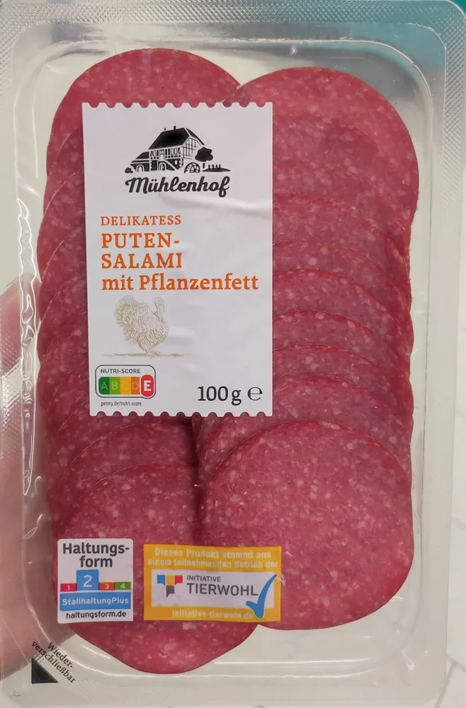 Delikatess Putensalami mit Pflanzenfett