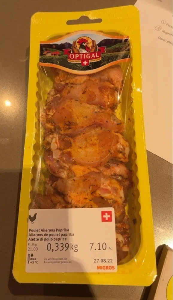Poulet ailerons paprik
