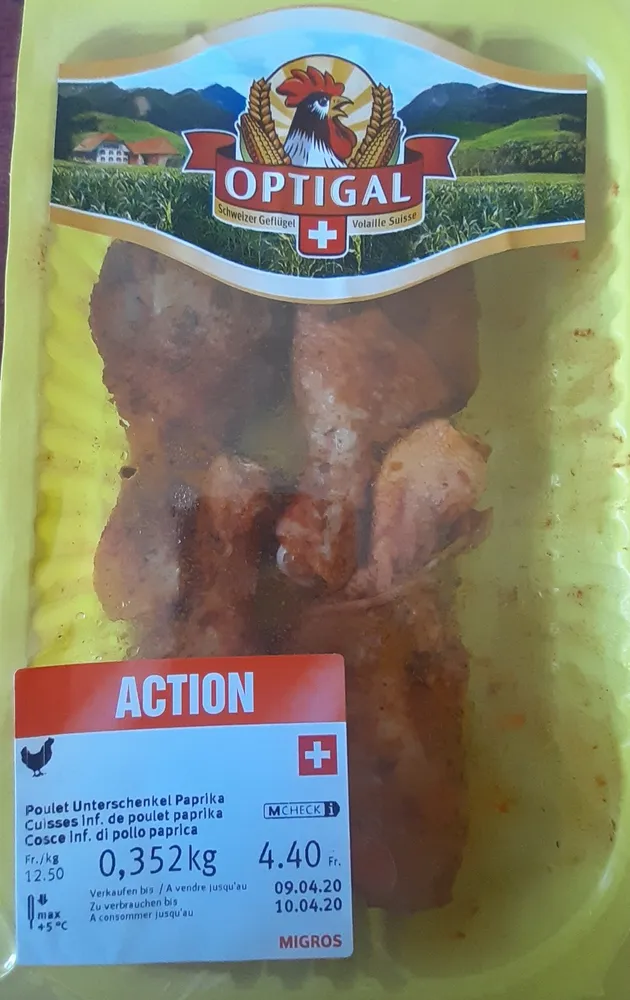 Cuisses inf. de poulet paprika