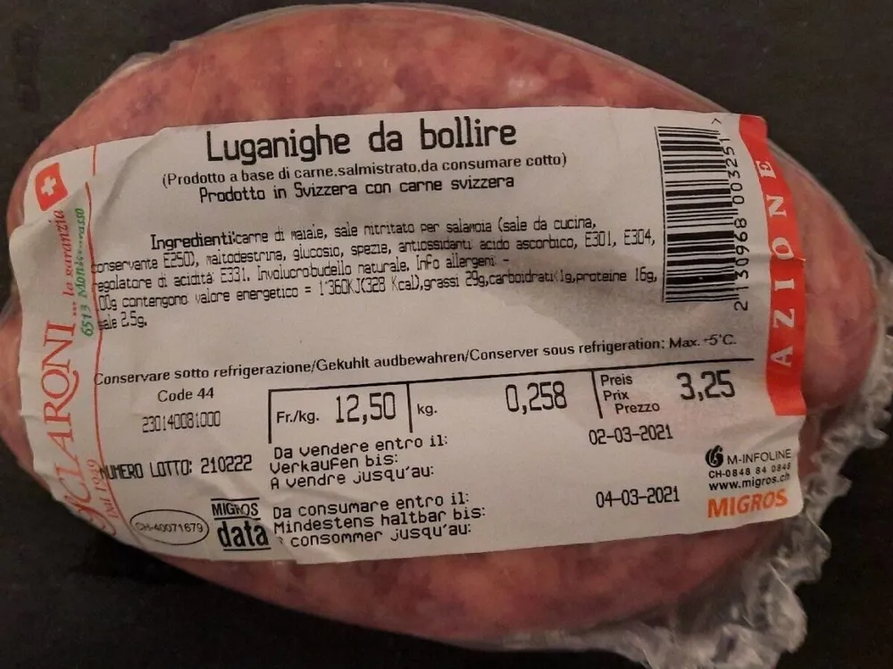 Luganighe da bollire