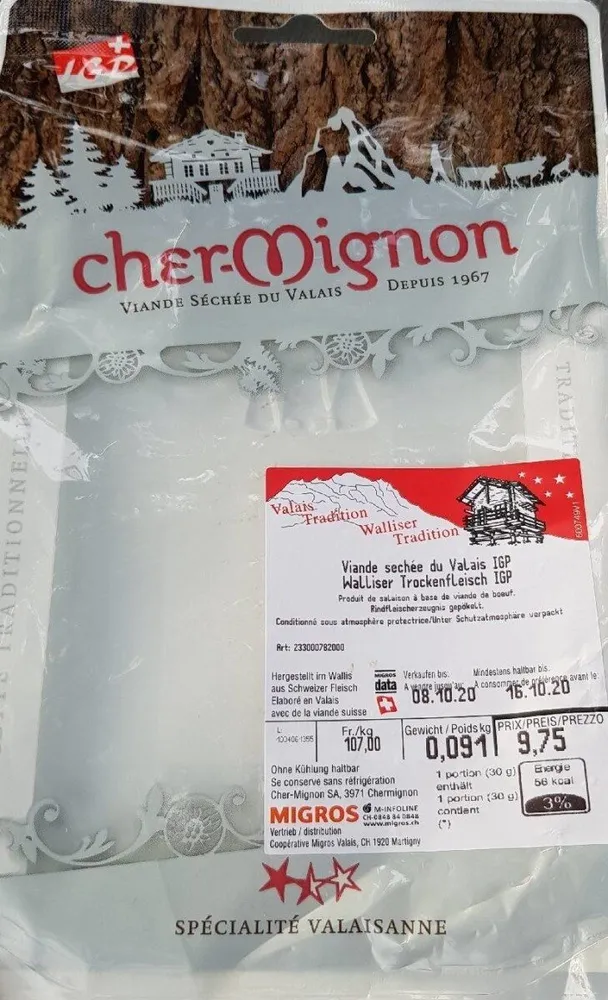 Cher-mignon viande séchée du Valais