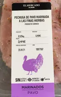 Pechuga de pavo marinada a las finas hierbas