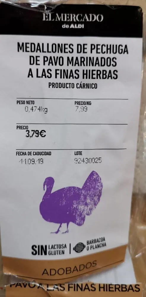 Medallones de Pechuga de Pavo a las Finas Hierbass