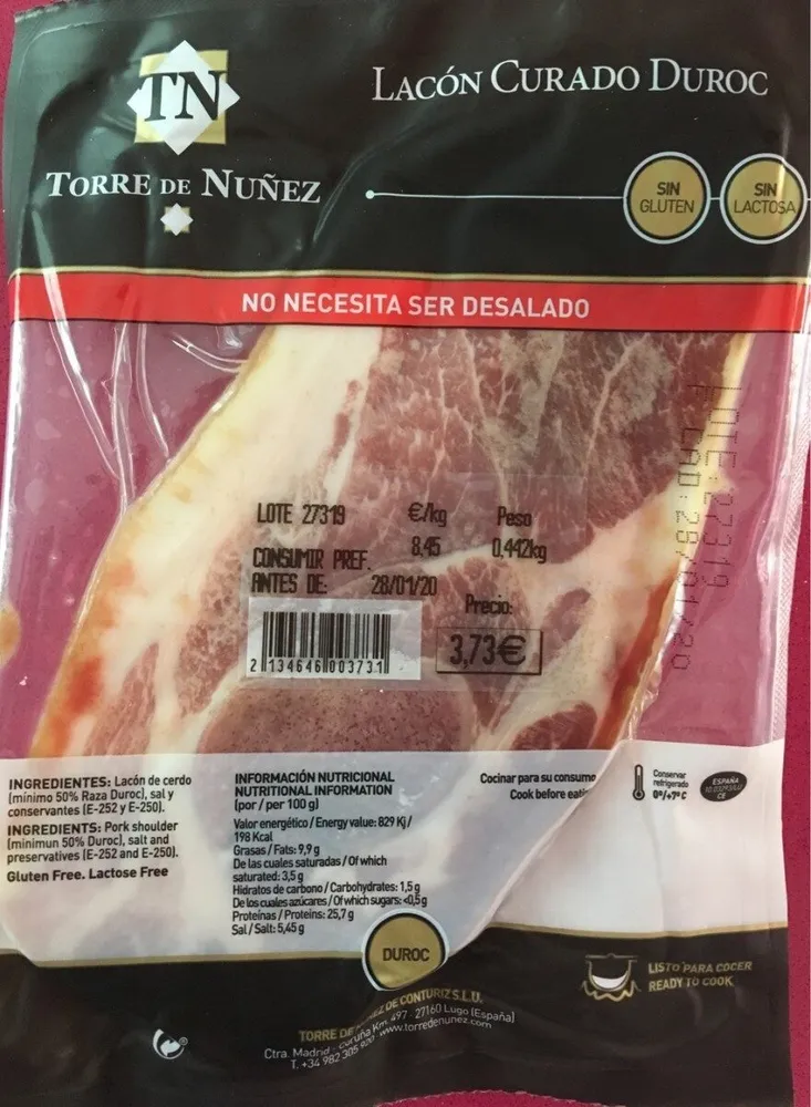 Lacon curado duroc