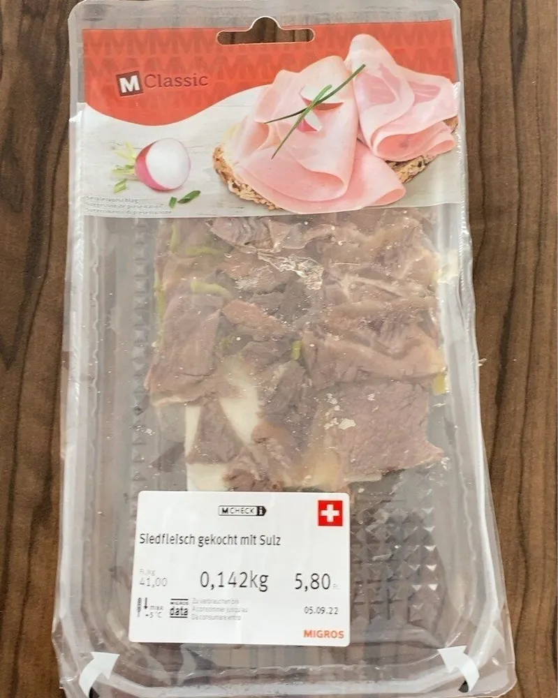 Siedfleisch gekocht mit Sulz