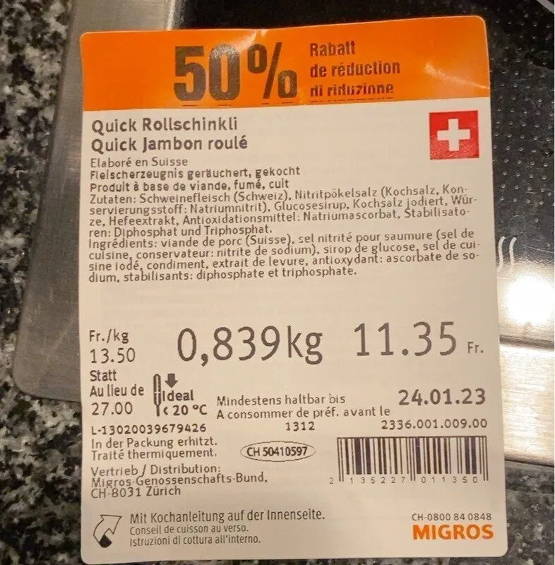 Quik jambon roulé