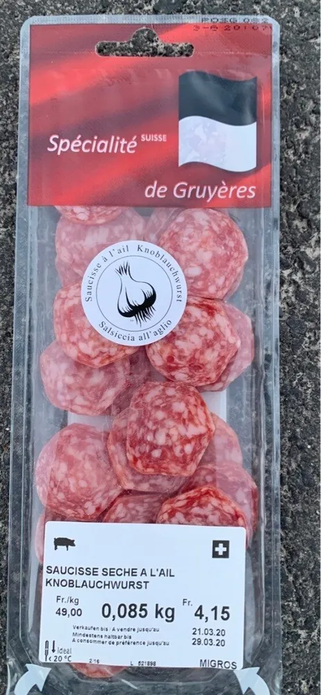 Saucisse sèche à l'ail