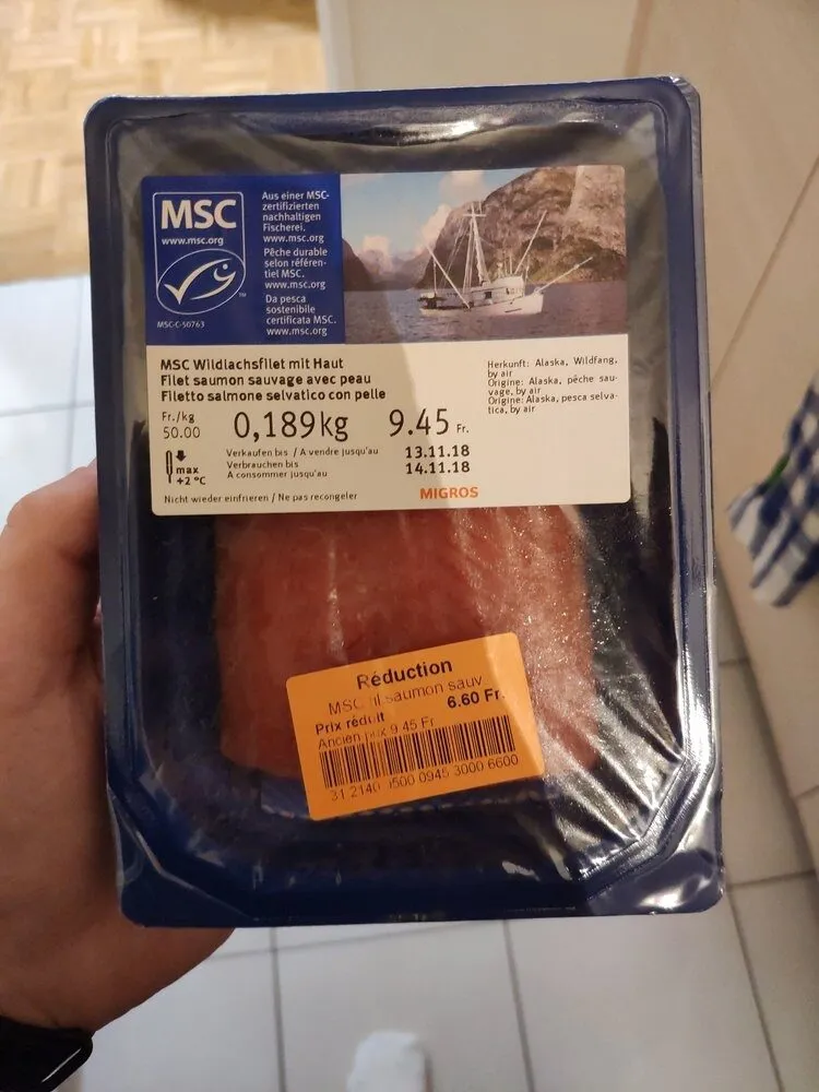 MSC filet de saumon sauvage avec peau