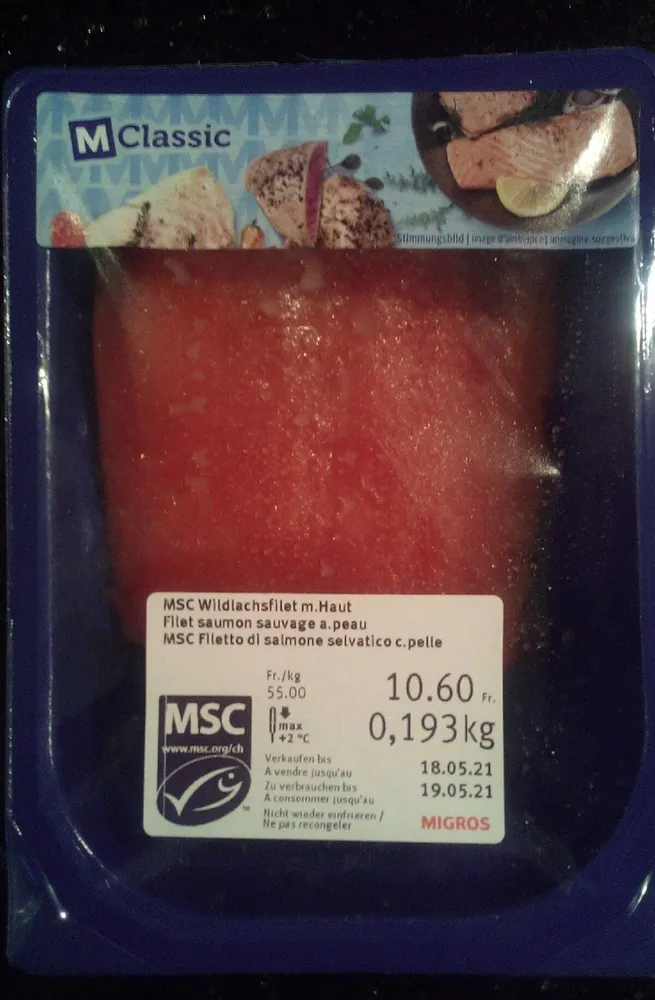 Filet saumon sauvage avec peau