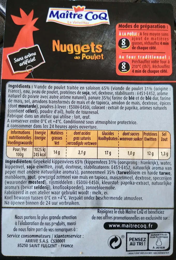 nuggets de poulet