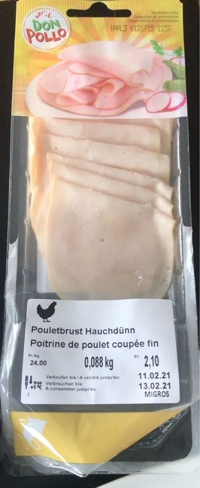 Poitrine de poulet coupee fin