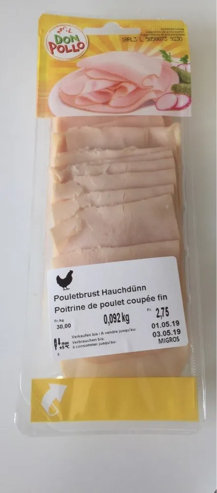 Poitrine de poulet coupée fin (Migros)