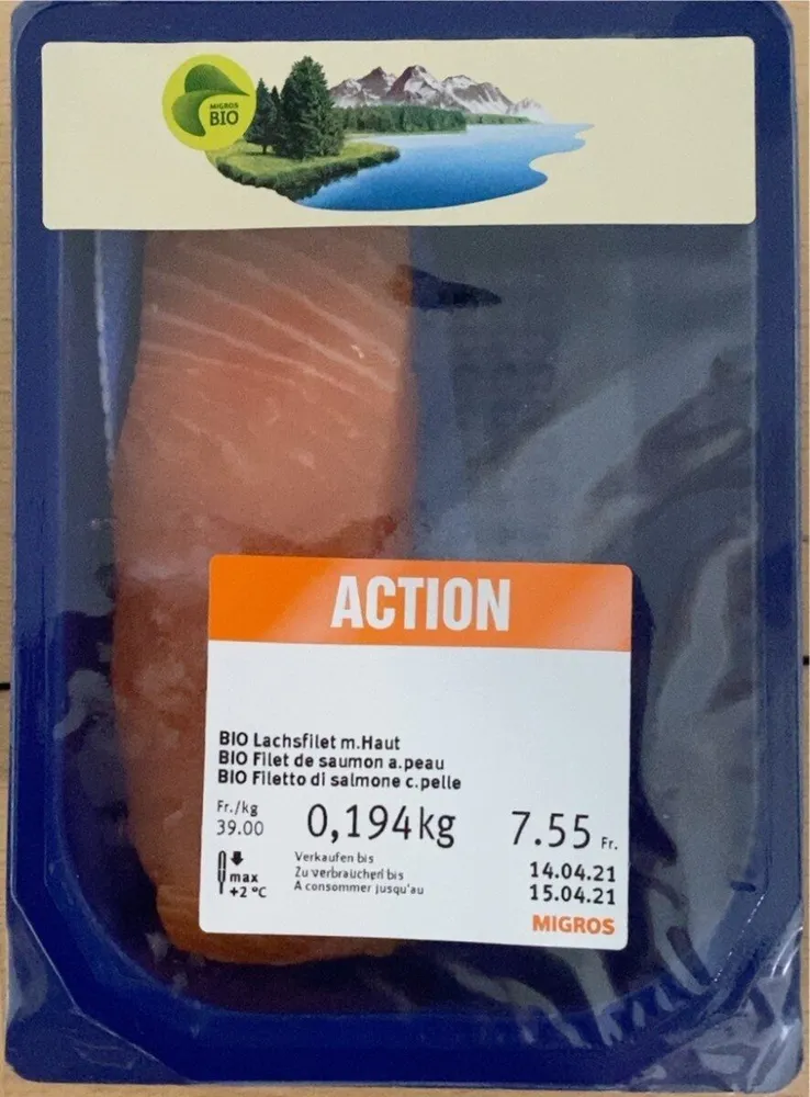 Bio Filet de saumon a. peau