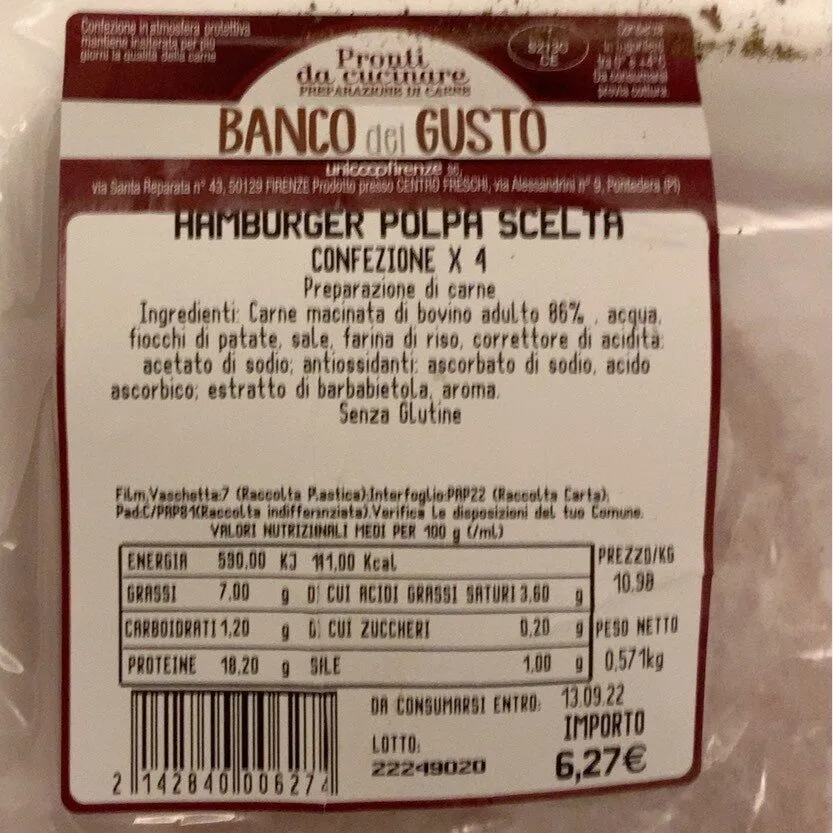 Hamburger polpa scelta