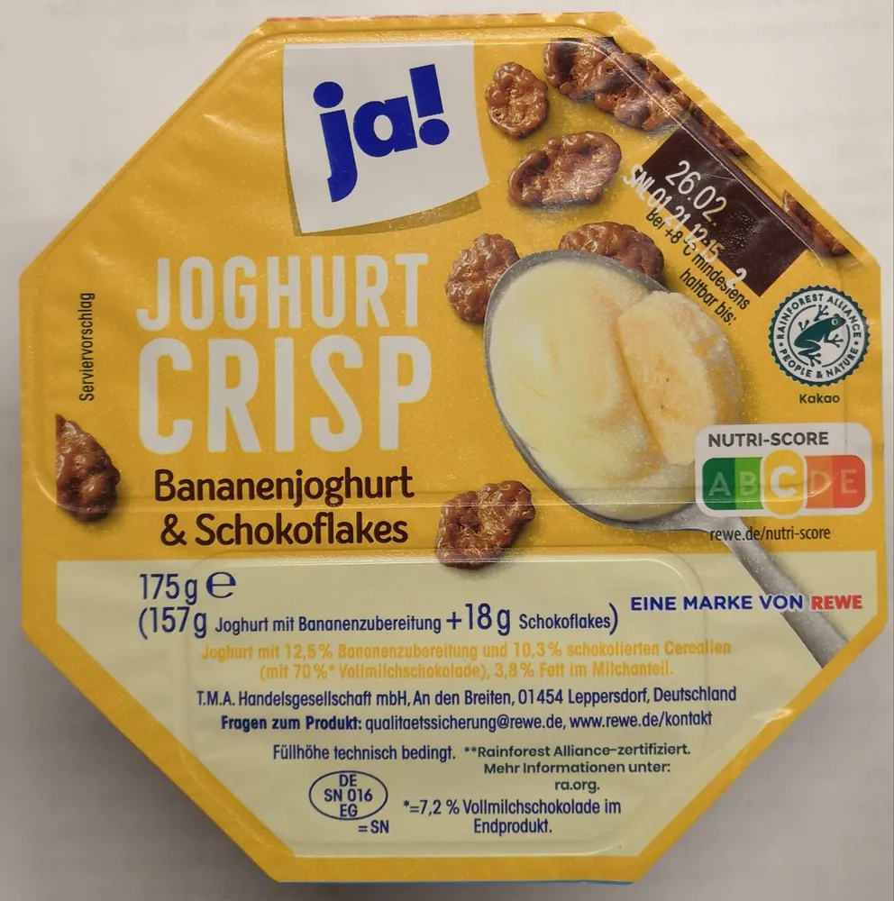 Joghurt Crisp Bananenjoghurt & Schokoflakes