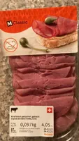 Viande de bœuf fumé, cuite