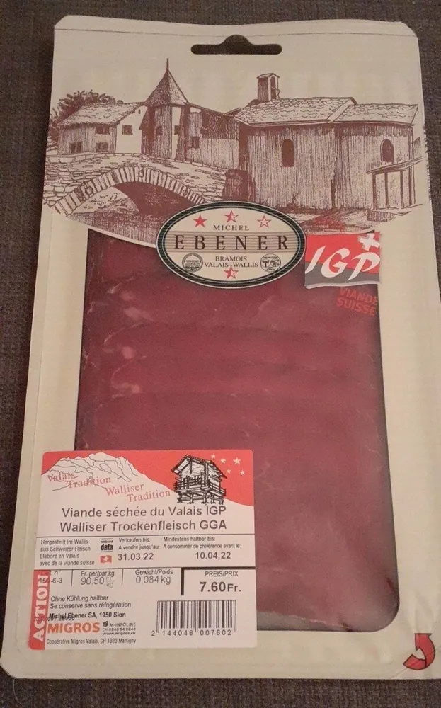 Viande séchée du Valais IGP